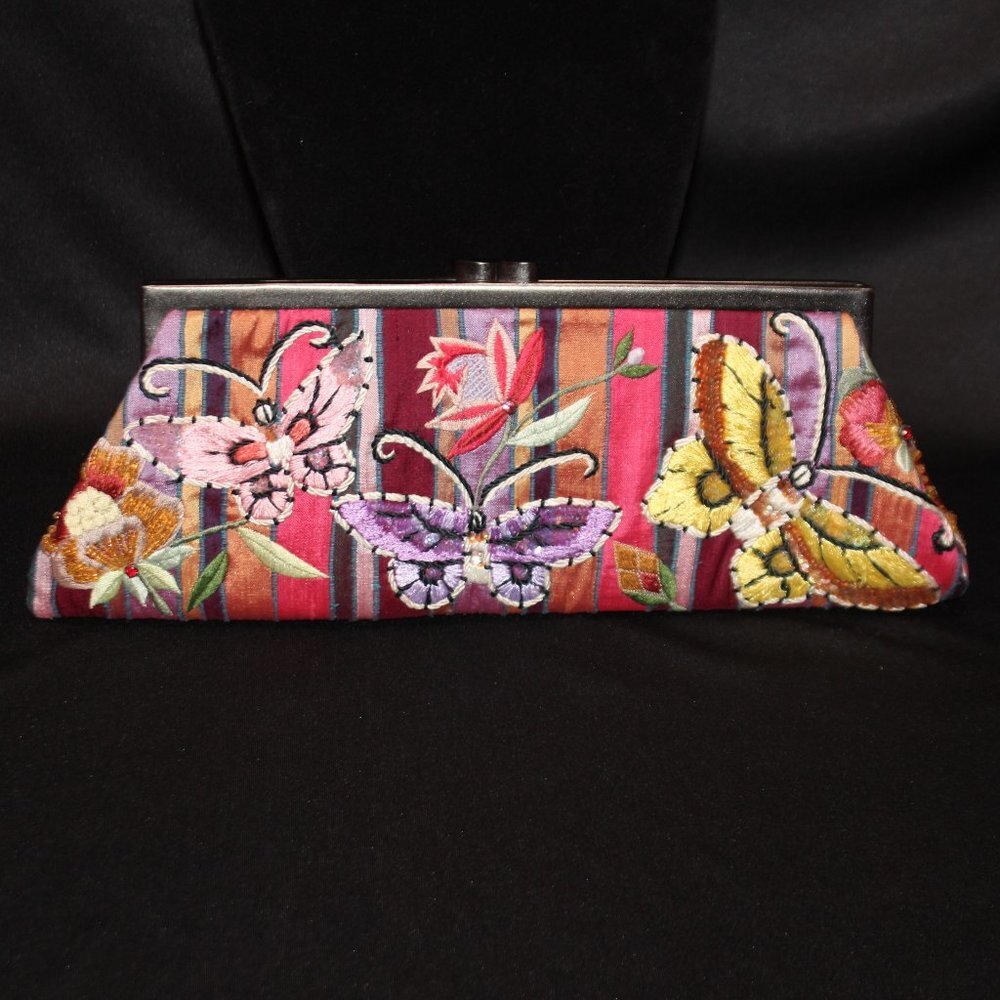 Marco Santi Butterfly Beaded Multi-Color Clutch Bag